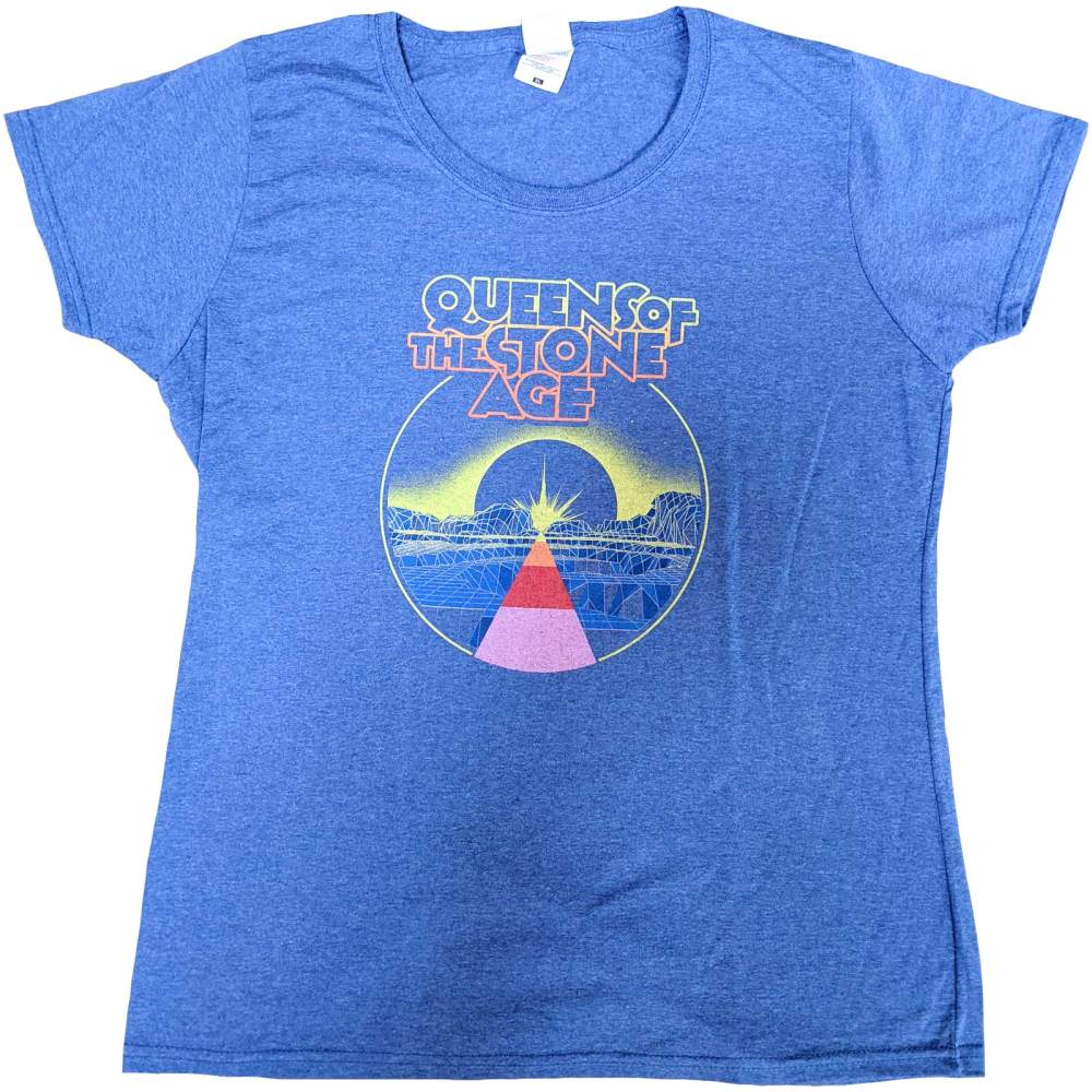 Queens Of The Stone Age - Warp Planet Dames Tshirt - Blauw
